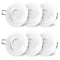 6X RF-2 Led-Einbauspot Schwenkbar Flach Mit Led-Modul Neutralweiß Deckenlampe