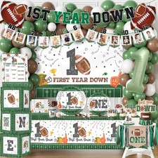 First Year Down Birthday Party Decorations, All-in-1 Football First Birthday ...