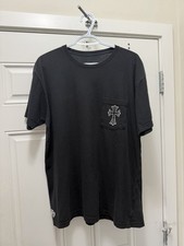 Chrome Hearts T Shirt XL Made in USA Black Cross Pocket Back Graphic Y2K