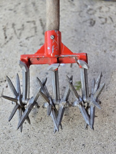 Vintage Garden Weasel hand CULTIVATOR HEAD Rotary  seed bed flower beds