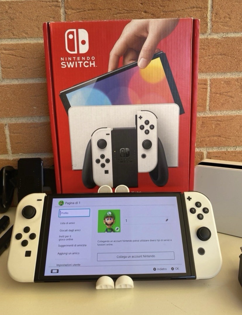 Nintendo Switch Oled Console Boxata Completa Di Tutto Scatola Dock Station Ottim