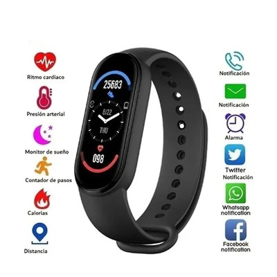 M6 Smart Wristband Heart Rate Blood Pressure Sleep Monitoring Step Counting Fit
