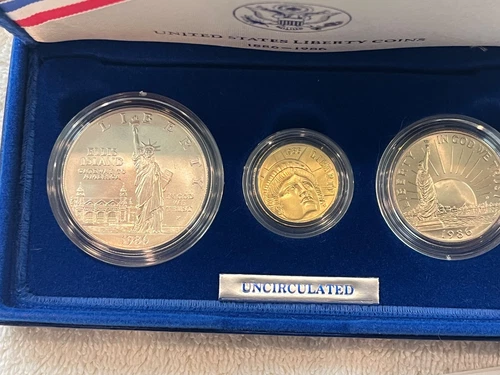 1986 Unites States Liberty Coins MINT SET  5$ Gold and Silver Dollar Half Dollar