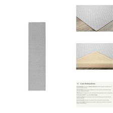 Garland Rug Medallion 3' x 12' Silver Non Slip Polypropylene Area Rug