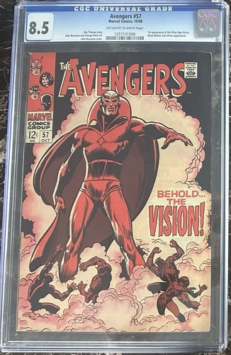 Avengers #57  KEY! Marvel 1968 CGC 8.5 VF+ OW-White Pages 1st appearance Vision!