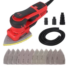 Electric Random Orbital Sander, 350W Electric Sheet Sander with 12 Sandpapers