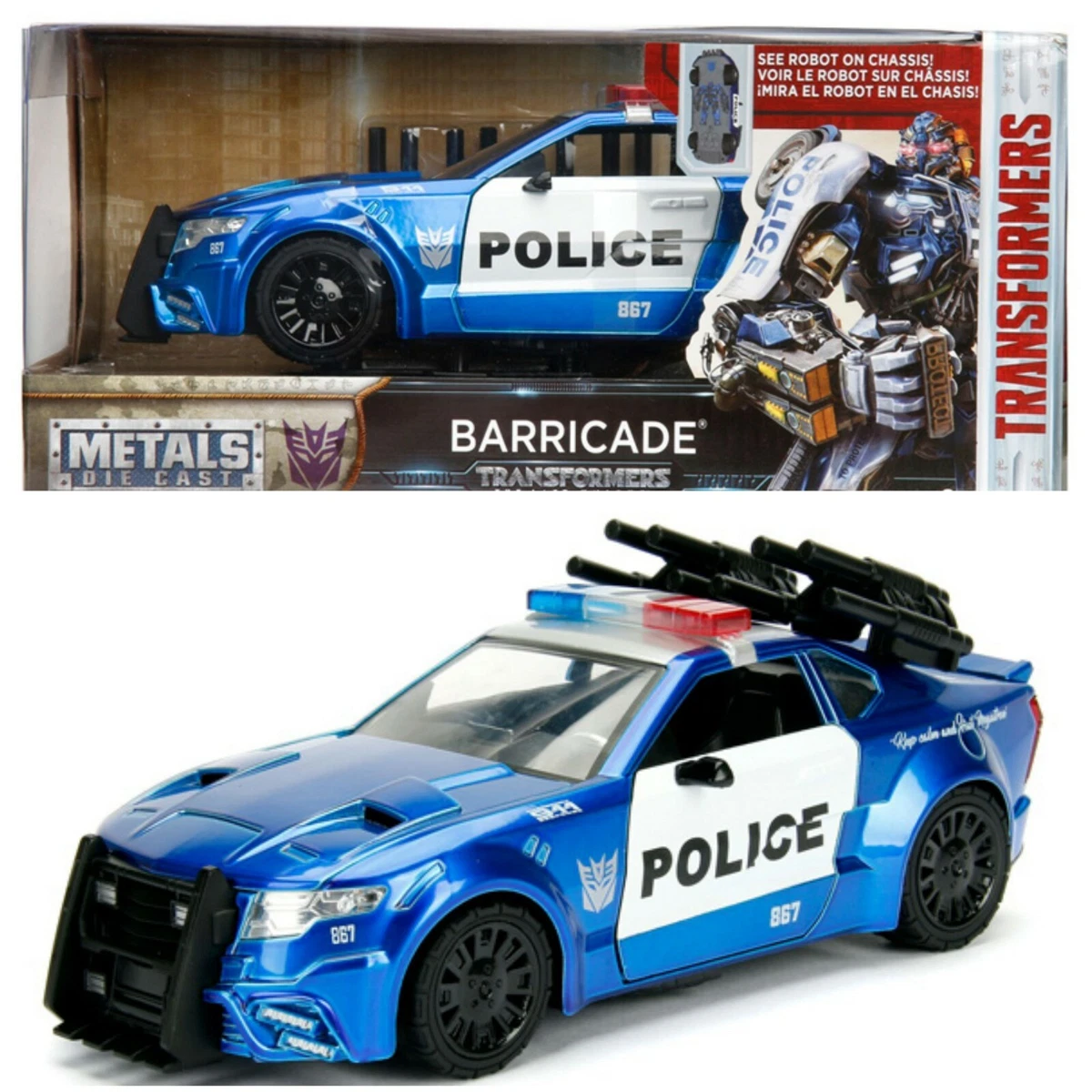 98400 TRANSFORMERS 5 BARRICADE CUSTOM POLICE CAR 1 24 DIECAST
