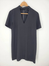 Zara Women's Black Choker Mini Shift Dress Size Small