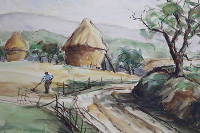 Paul FERON (XX) Landschaft Blick Auf Villiers Adam Val D'Oise Paris Frankreich