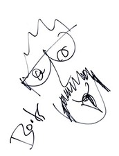Jesse Hughes Signed 8.5x11 Hand Drawn Portrait Sketch Eagles of Death Metal COA