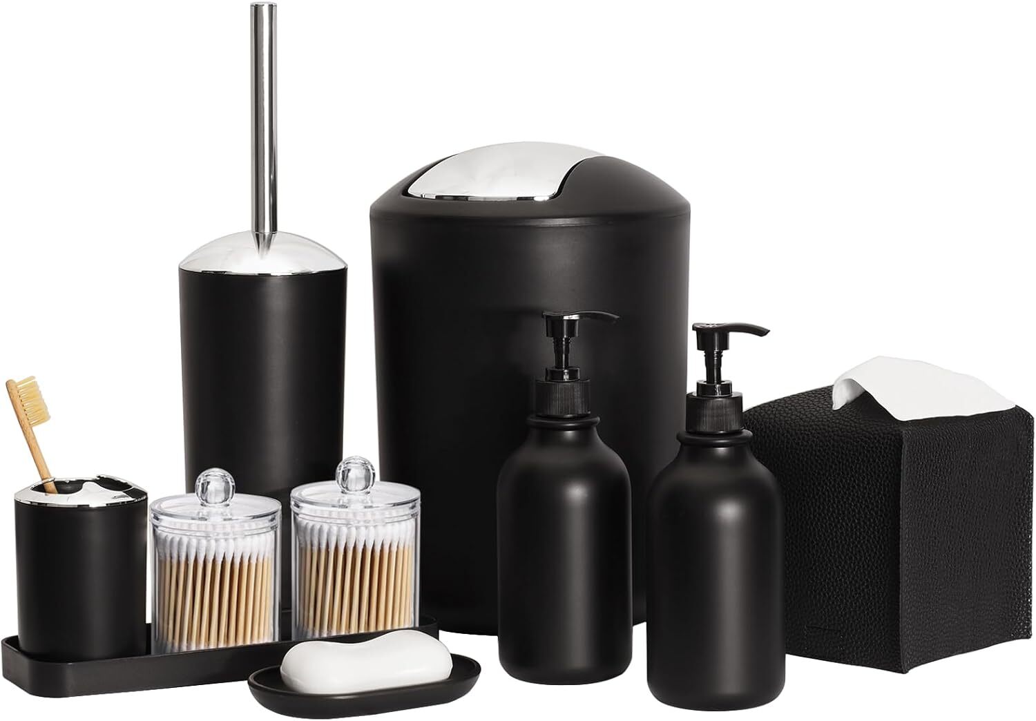 Bathroom Accessory Set - 10 PCS Black Accessories Sets