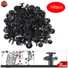 100 X Auto Nylon Rivet Fastener Expansion Push in Fender Clips 8mm for Honda US