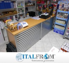 Banco Lavoro Bancone Vendita Legno e Acciaio Zincato 99X60X100 Italfrom