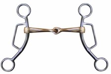 Western Horse 5" Copper Mouth Lifter Gag Snaffle Bit