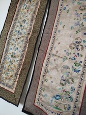 Vintage chinese silk embroiedry needlework embroidered two panels item316