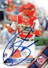 Pedro Severino autographed baseball card (Nationals) 2016 Topps #420 Rookie