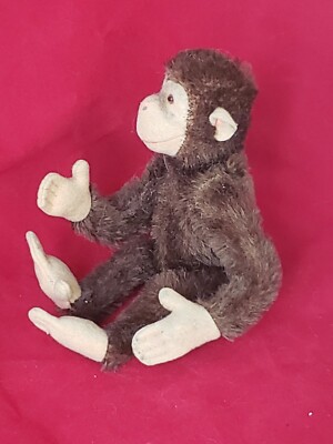 Steiff Vintage Jocko Jointed Monkey Chimp Mohair - Glass Eyes