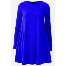 Ladies women's girls swing dress*long sleeve*tops t- shirt skater dresses vest 