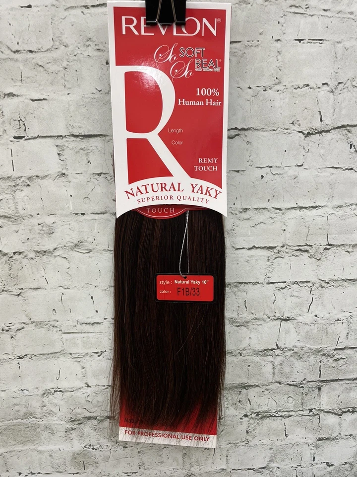 Extensión de tejido de cabello 100 % humano Revlon #F1B/33 10" nuevo en paquete negro/castaño rojizo oscuro Foto 2 de 4