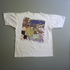 Vintage Taz Looney Tunes Tasmanian Devil MVP T Shirt 1993 90s Football L / XL