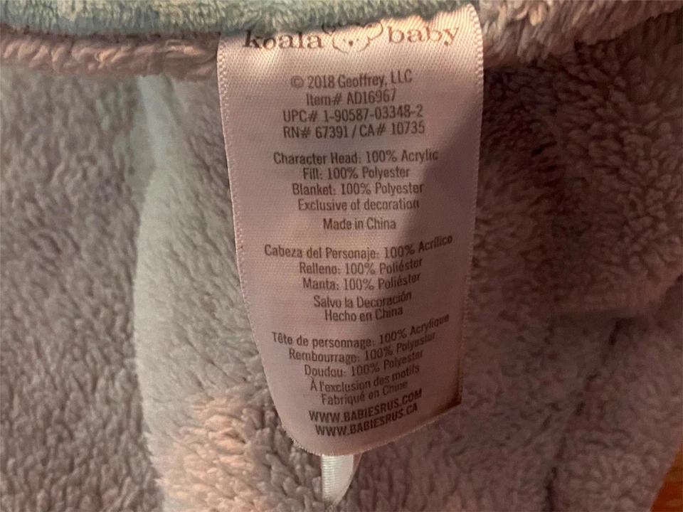 Koala Baby Gray Knit Panda Bear Lovey Plush Blue/Gray Faux Fur Security Blanket - Image 4 of 4