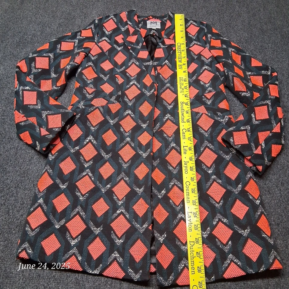 Abrigo largo Milly Minis niñas talla 12 naranja y negro diamante Foto 3 de 4