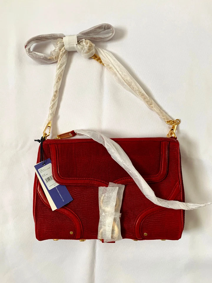 Bolso Bandolera REBECCA MINKOFF MAC Bolso sin asas Bomba Cuero Rojo Sangre - ¡NUEVO! Foto 2 de 4