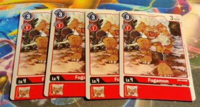 x4 Playset Digimon FUGAMON BT4-010 Red Common TCG | eBay