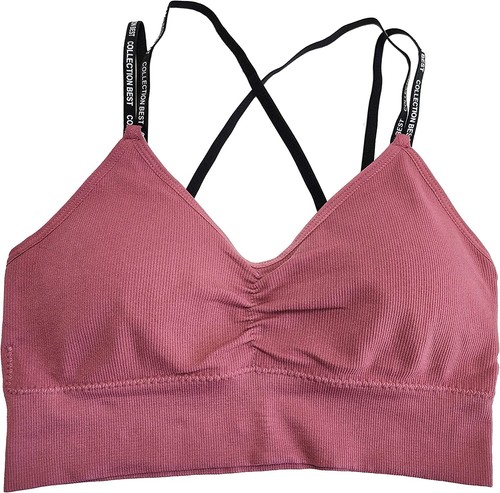 Trifolium V Neck Tube Top Bra Seamless Padded Camisole Bandeau Sports Bra - Picture 10 of 42