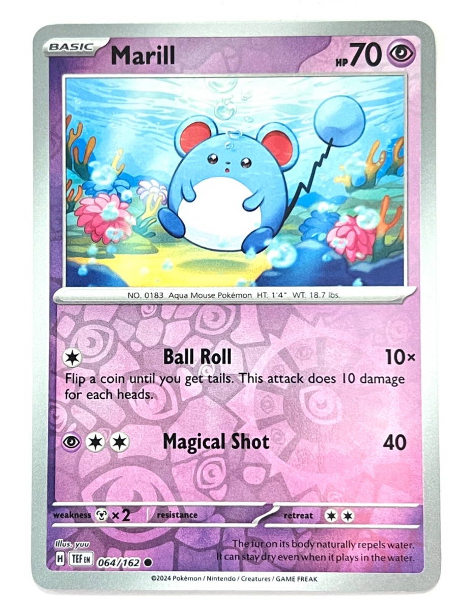Marill 064/162 Reverse Holo Common Temporal Forces Pokemon Pack