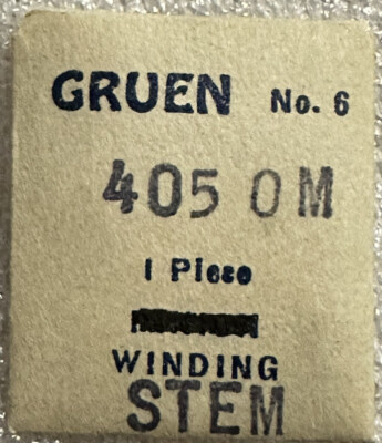 Gruen #6 EB401 CAL405 WINDING STEM FACTORY NOS  Jeweler Watch Repair Part  WP1