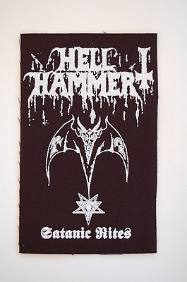 Hell Hammer Cloth Patch Sew On Badge Black Metal Approx 5''X3'' (CP234)