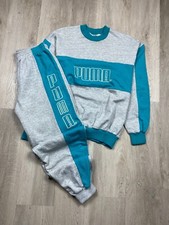 Puma 90s Vintage Mens Track Suit Sweatshirt Pants Size L