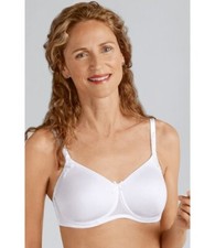 NWT Amoena Women's Sz 32AA Bianca Wire Free Padded Mastectomy Bra 44216 White