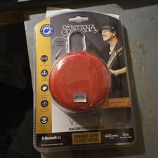 Red Santana Vision Waterproof Bluetooth Portable Speaker With LED Light Display