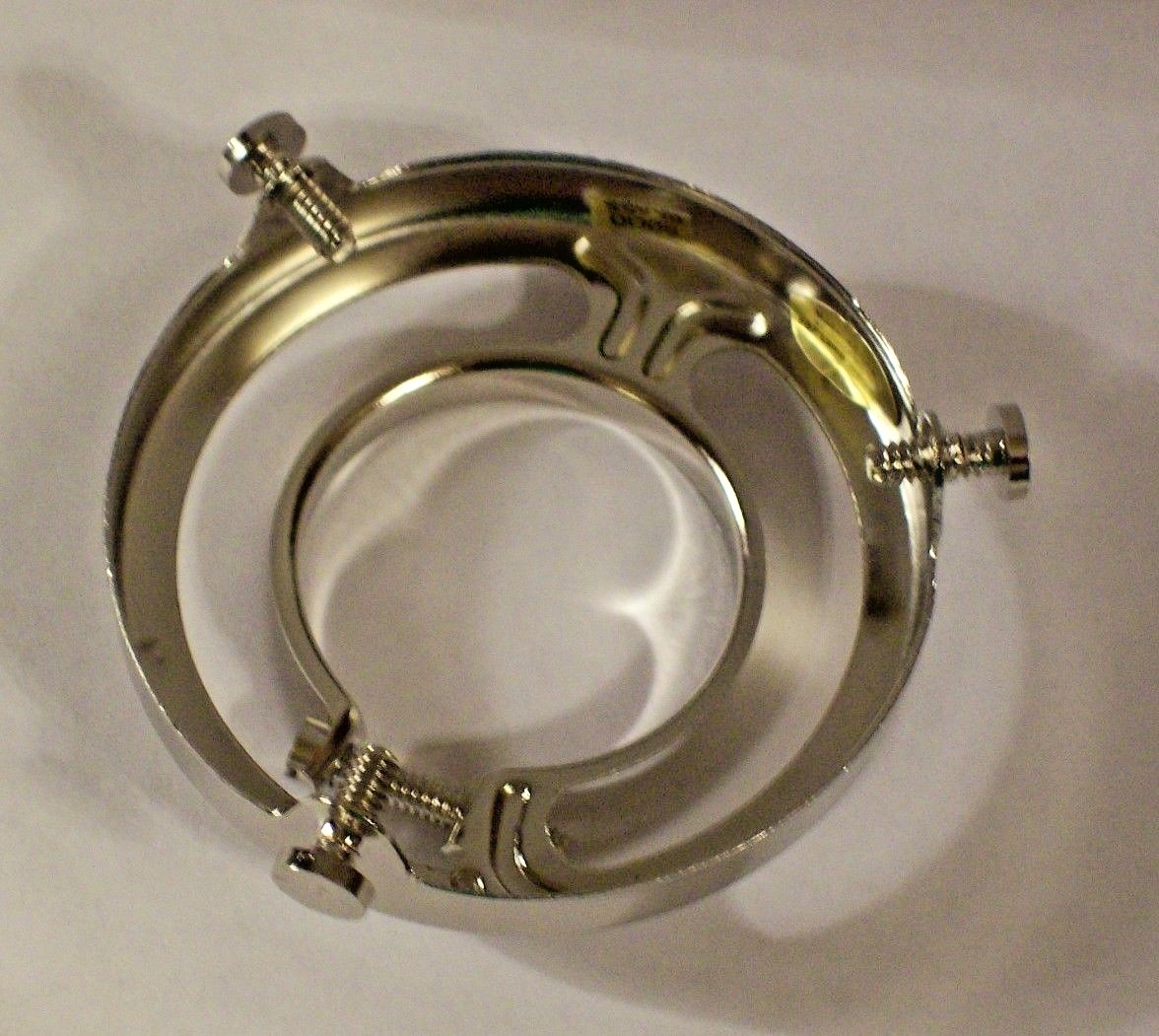 Brass Plated Steel Lamp Shade Holder - Clamp-On Fitter For 2 1/4" Harps, Gold Color