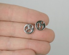 12 Footprint Charms Antique Silver Tone 11 mm Round Circle US Seller 282