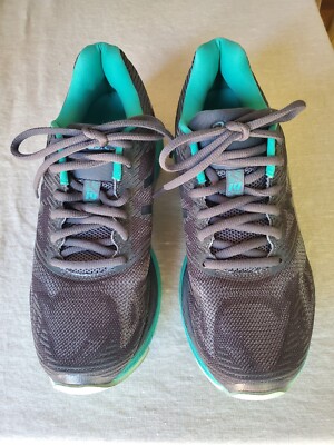 Asics Womens Gel Nimbus 19 T7C8N Gray Teal Running Shoes Sneakers Size 8.5
