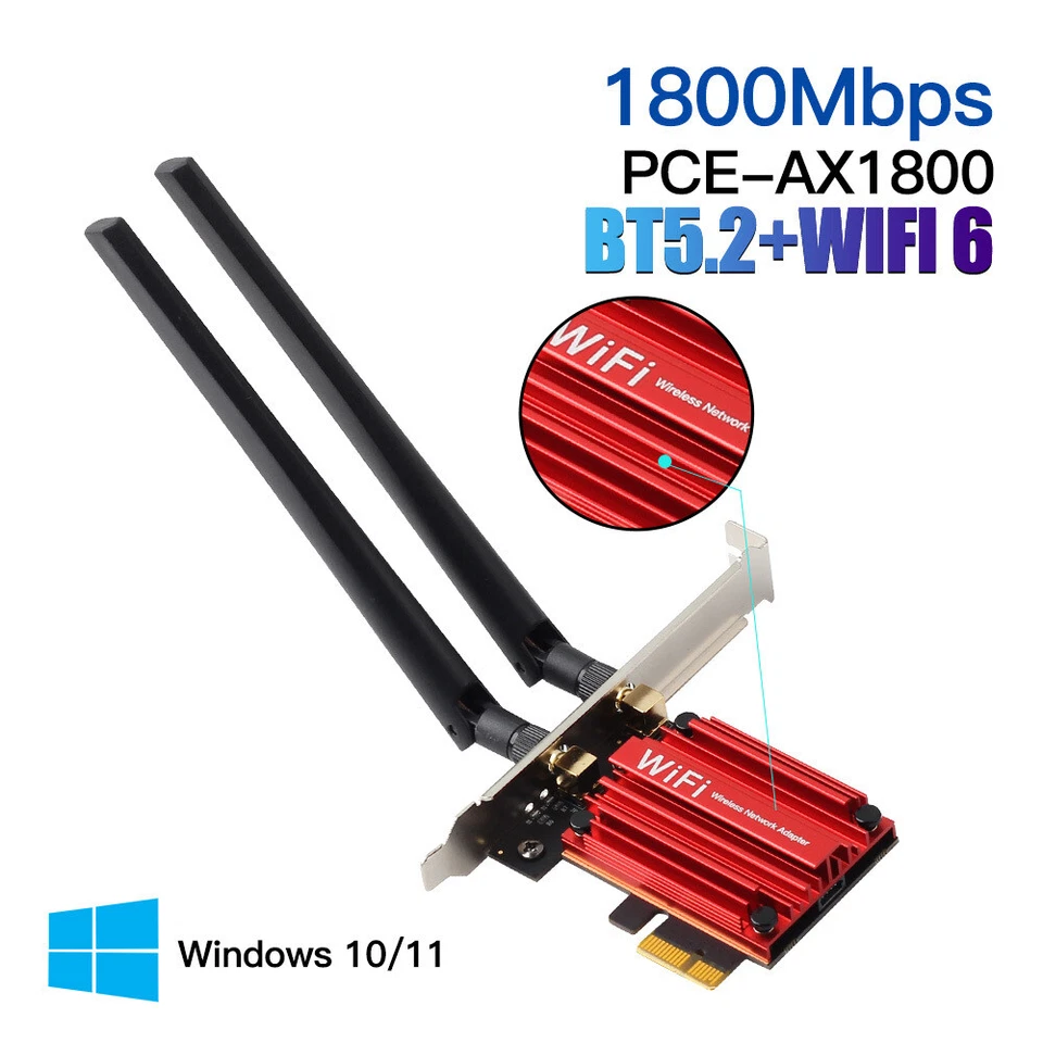 WiFi 6 PCI-E WIFI Bluetooth Karte 1800Mbps MT7921 Dual Band 802.11ax WiFi Adapter