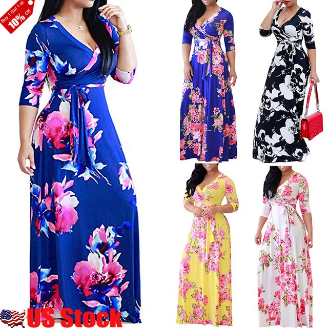 ebay maxi dress long sleeves