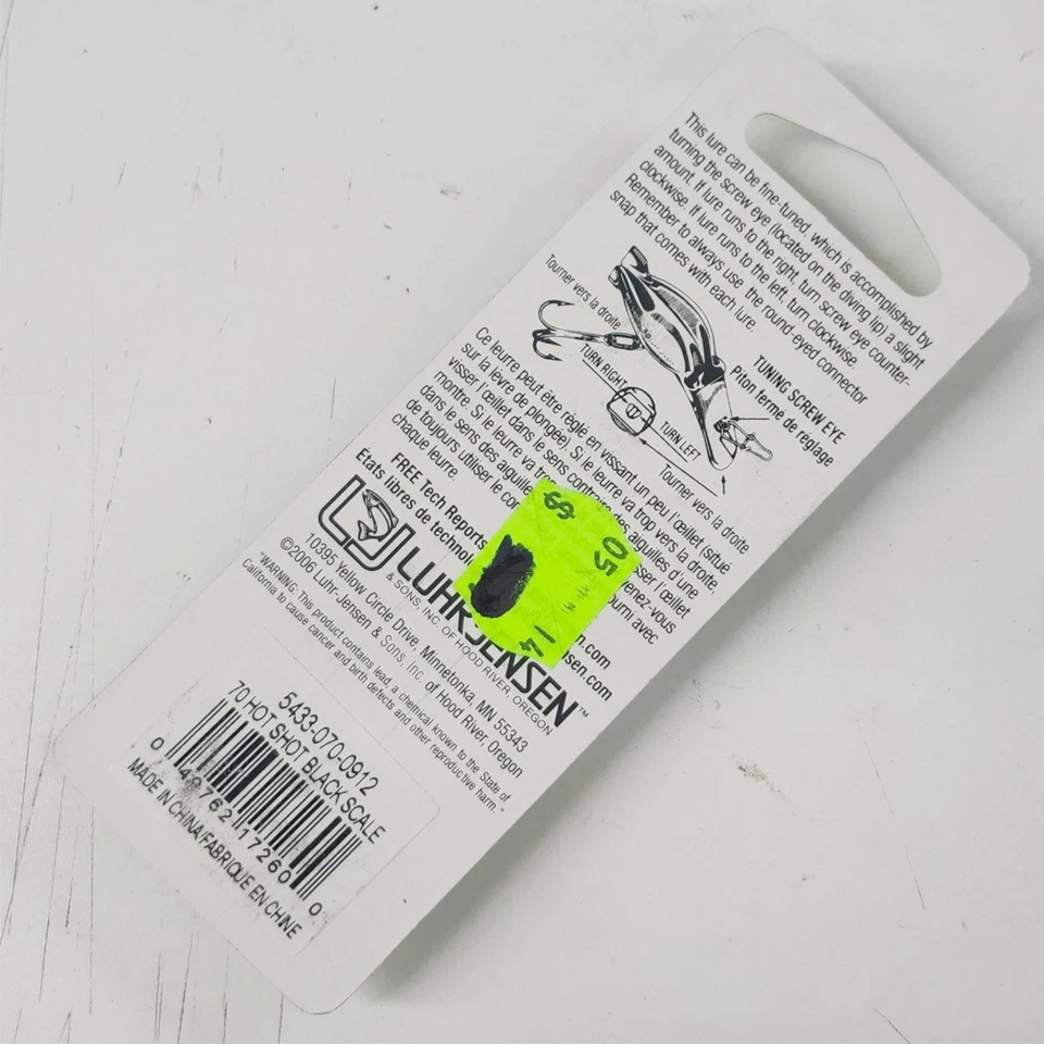 Señuelo de pesca Luhr Jensen Hot Shot 70 escala negra 5433-070-0912 Foto 3 de 4