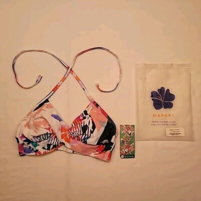 Nwt Hapari Swim Top Womens Size S Nautabloom Twist Bikini Classic Floral 