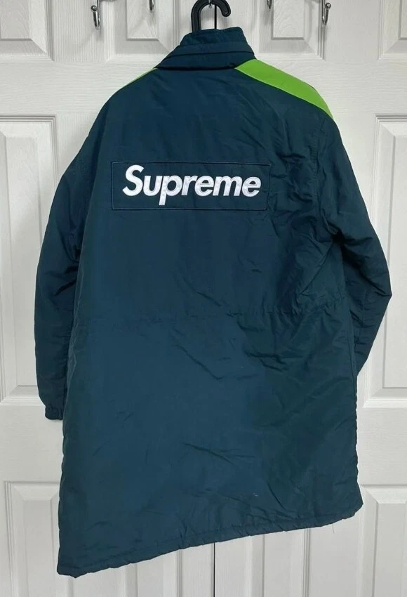 FW17 Supreme Stadion Parka Blaugrün S KLEIN Jacke Verpackbar Kapuze Wasserfest