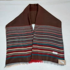Pashmina 100% Pashmina Brown Stripes Soft Cashmere Wool Shawl Wrap Scarf NWT