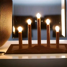 Christmas Window Candles Electric Candelabra Candolier Drip VTG Five Light Large