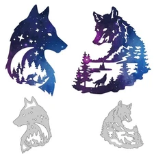 Wolf Forest Moon Dies Cuts Metal Cutting Dies Card Making Cutting Dies Stenci...