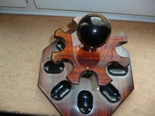 Fajka - Stojak na fajki Okrągły - na 8 fajek - Drewno polerowane - Wysokiej jakości