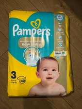 Pampers Premium Protection New Baby Size 3, 40 Nappies, 6kg-10kg, Essential Pack 0.20 per nappy