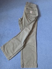 Carhart Men's Green Work Trousers Relaxed Fit 31Wx30L 100% Cotton
