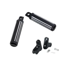 Black Footpeg Footrest With Mount Bracket for Harley 93-later Touring Passenger